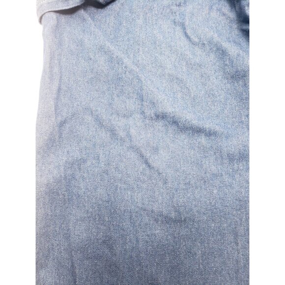 Liberty Overalls Mens Blue Canvas Bib Distress Carpenter Work Wear Size 42X30 - Picture 15 of 16